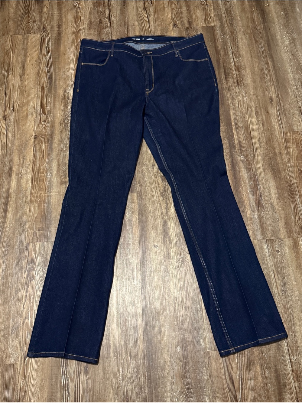 Old Navy Mid Rise Wow Bootcut Jeans Women's 18 Tall Relaxed Fit Dark Wash Denim